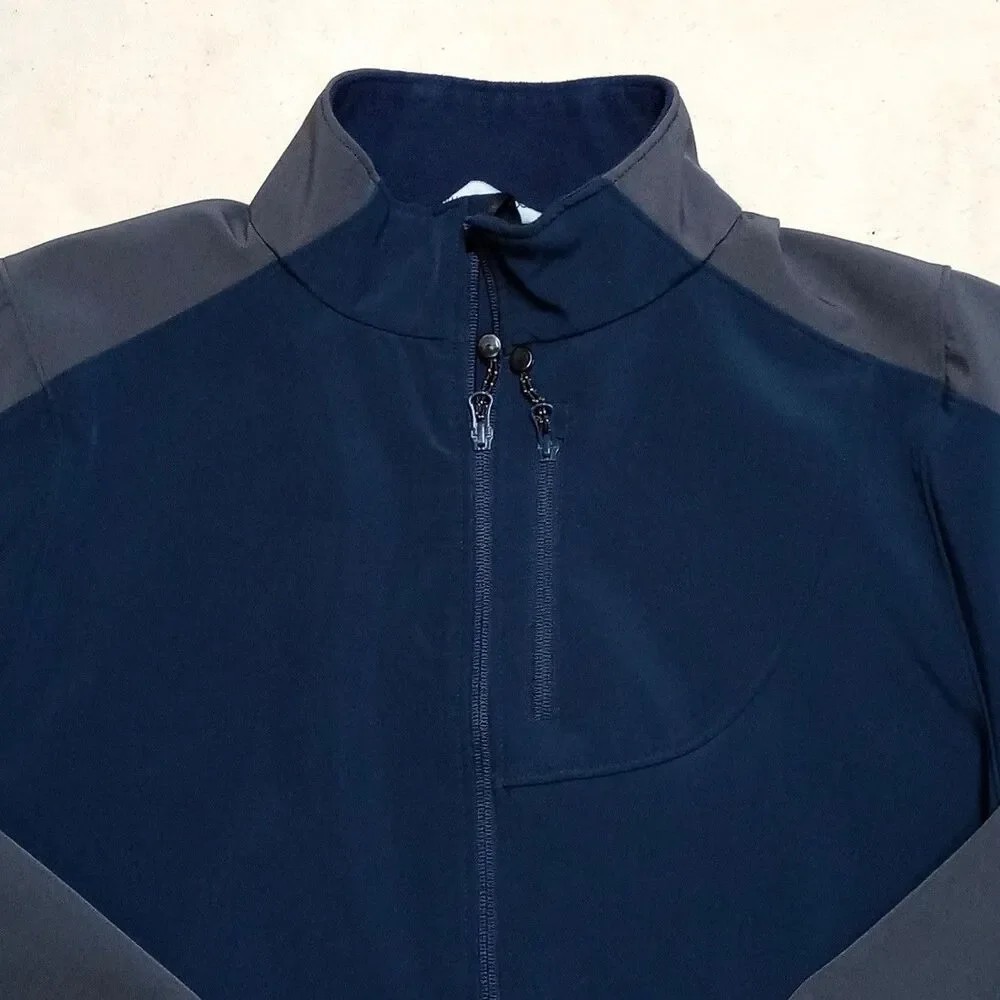 Black Diamond Jacket Mens XL Blue Gray Full Zip Softshell Fleece Lined Hiking